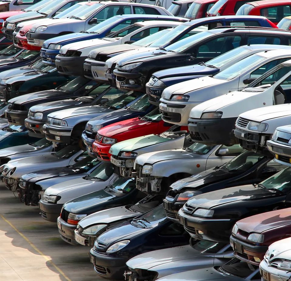 A picture of some scrap car collection in Southampton.